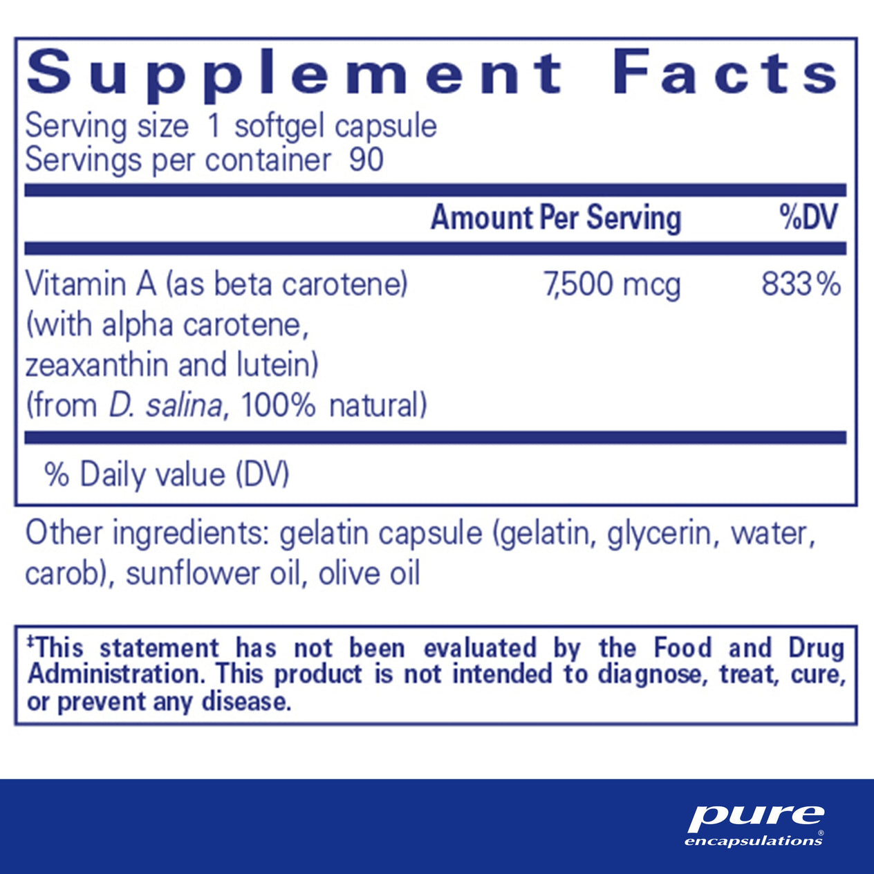 Beta Carotene (with mixed carotenoids) #90