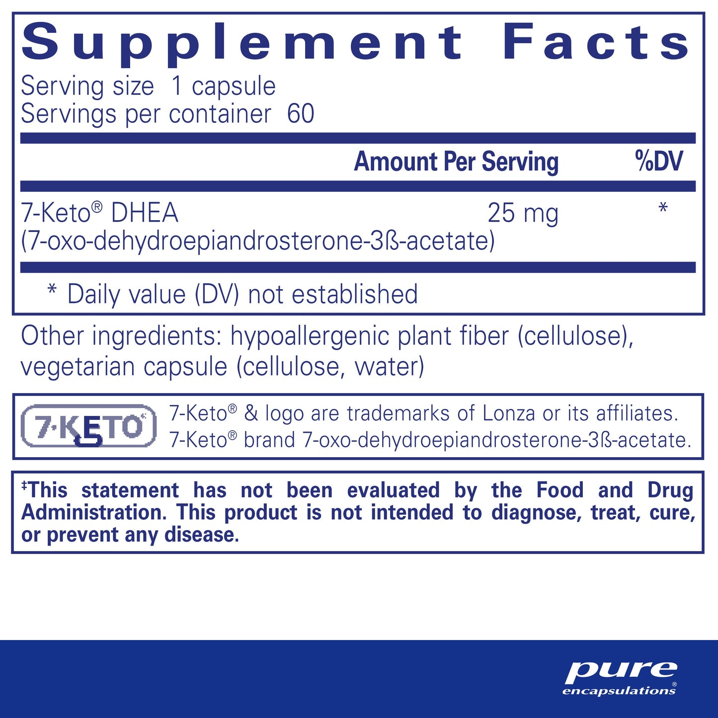 7-Keto DHEA 25mg #60