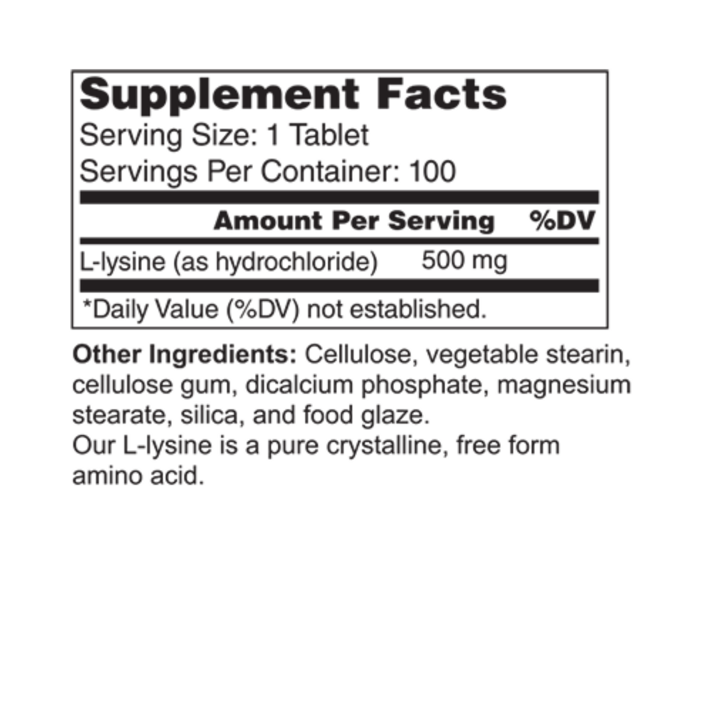 L-Lysine 500mg