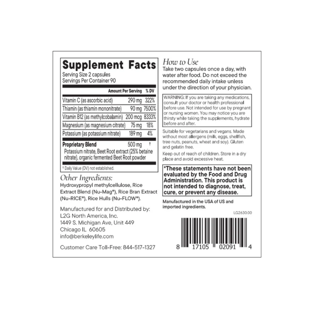 Nitric Oxide Support Capsules