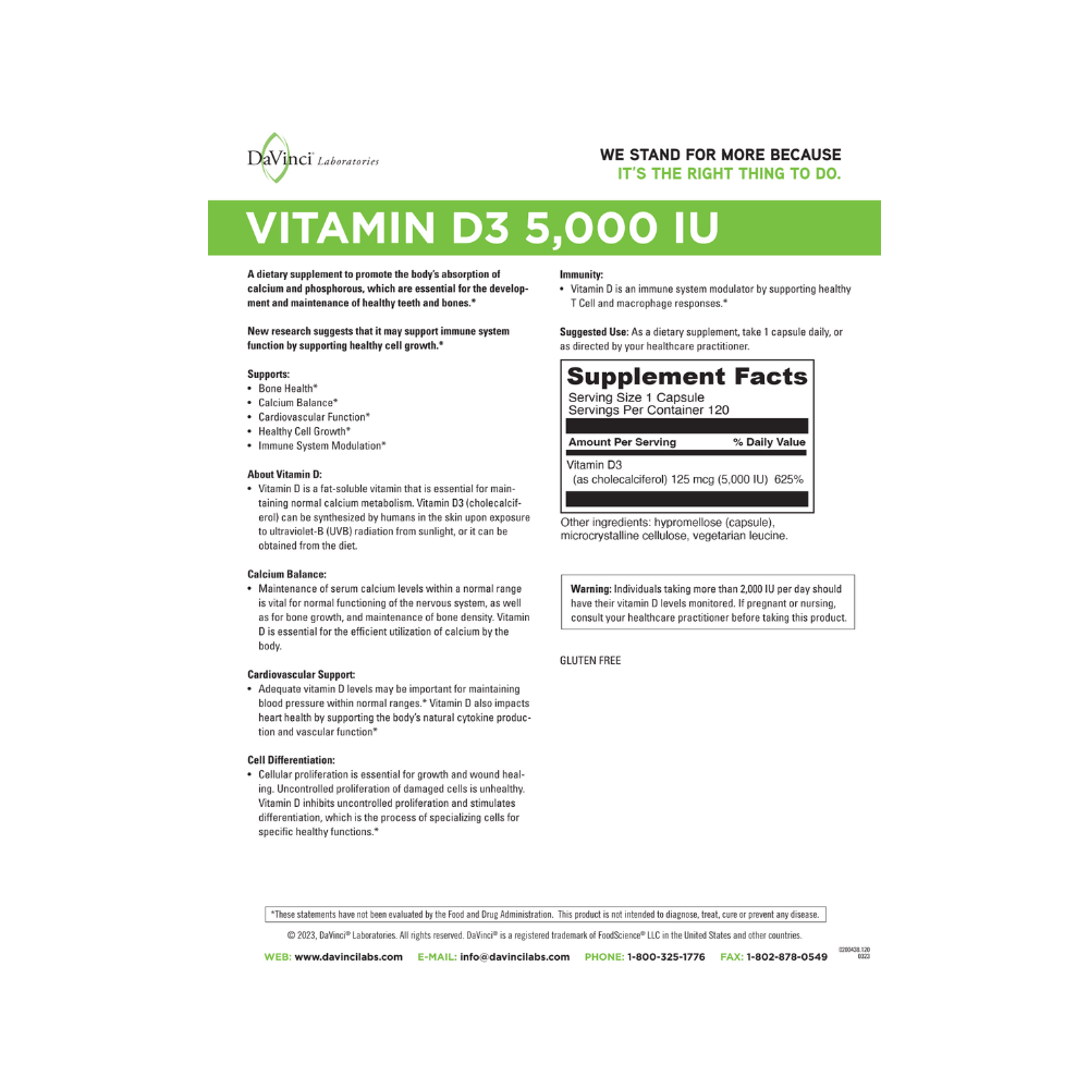 Vitamin D3 5000IU #120